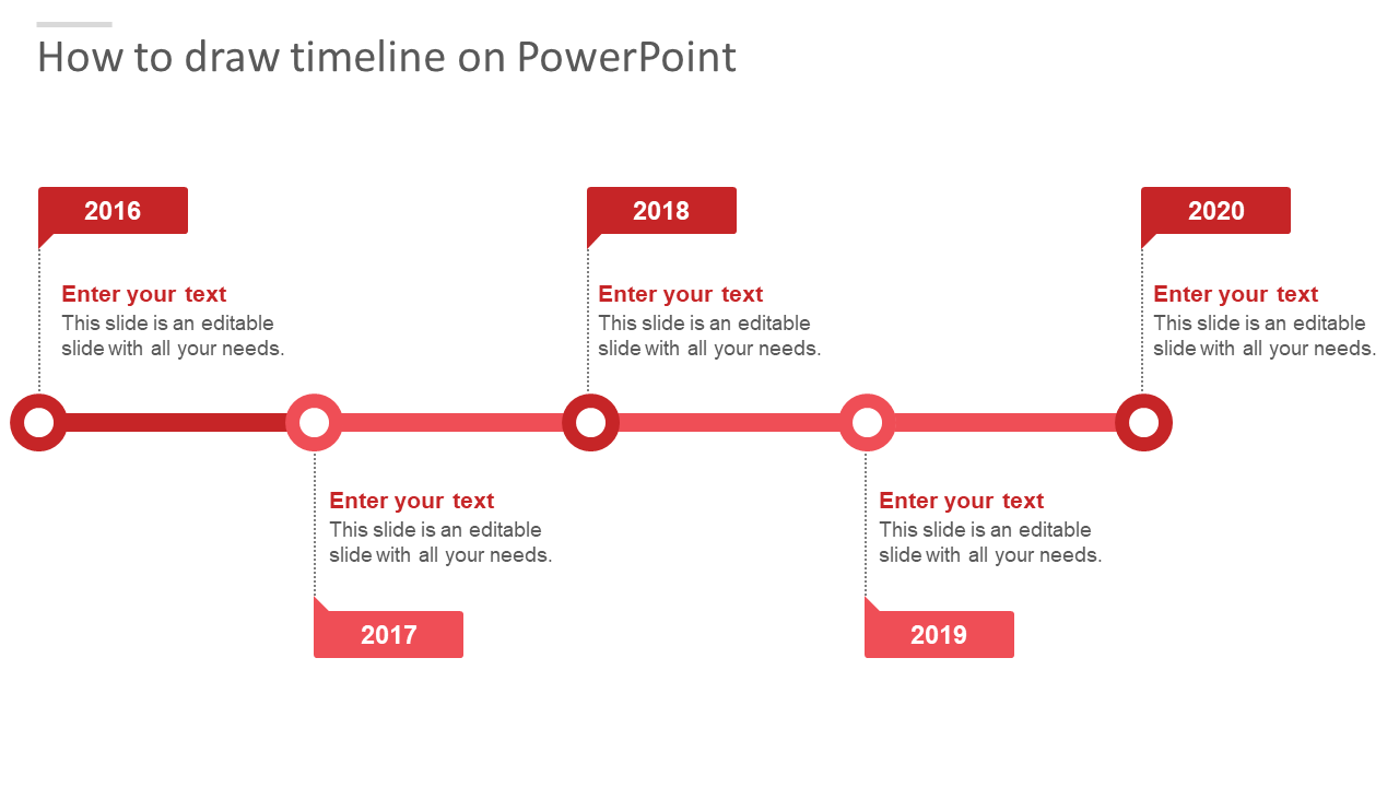 -how to draw timeline on powerpoint-red
